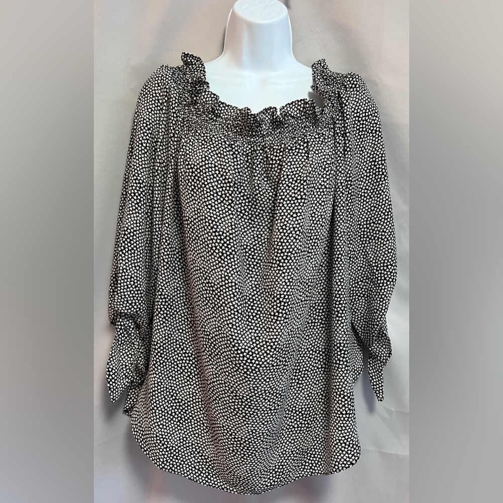 MICHAEL Michael Kors Off-The-Shoulder Top,  Blouse Women’s Tie Cuff size 1X NWT!